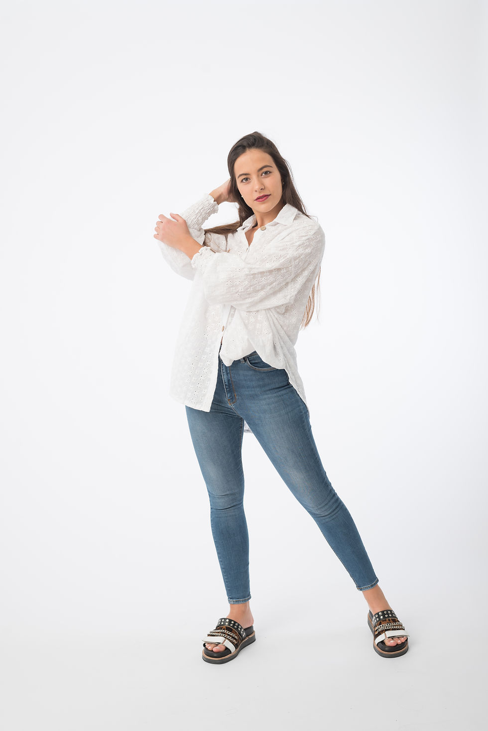 Miniatura: Camisa CLARI broderie con puño elástico 