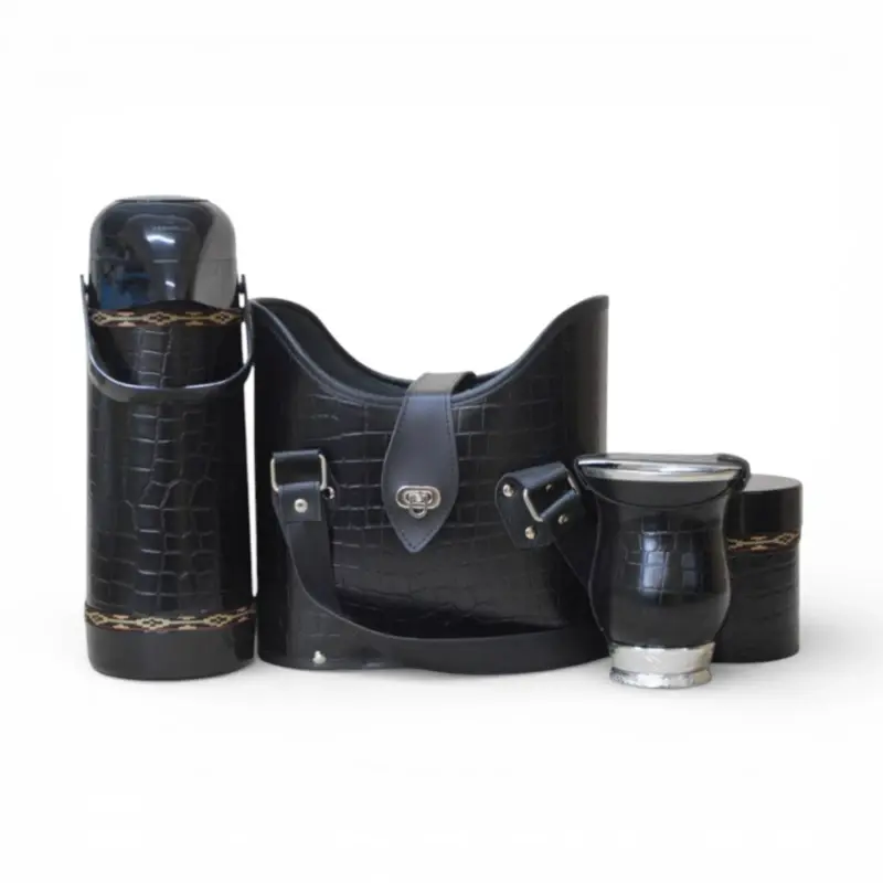 Kit luxo CROCO PRETO - níquel