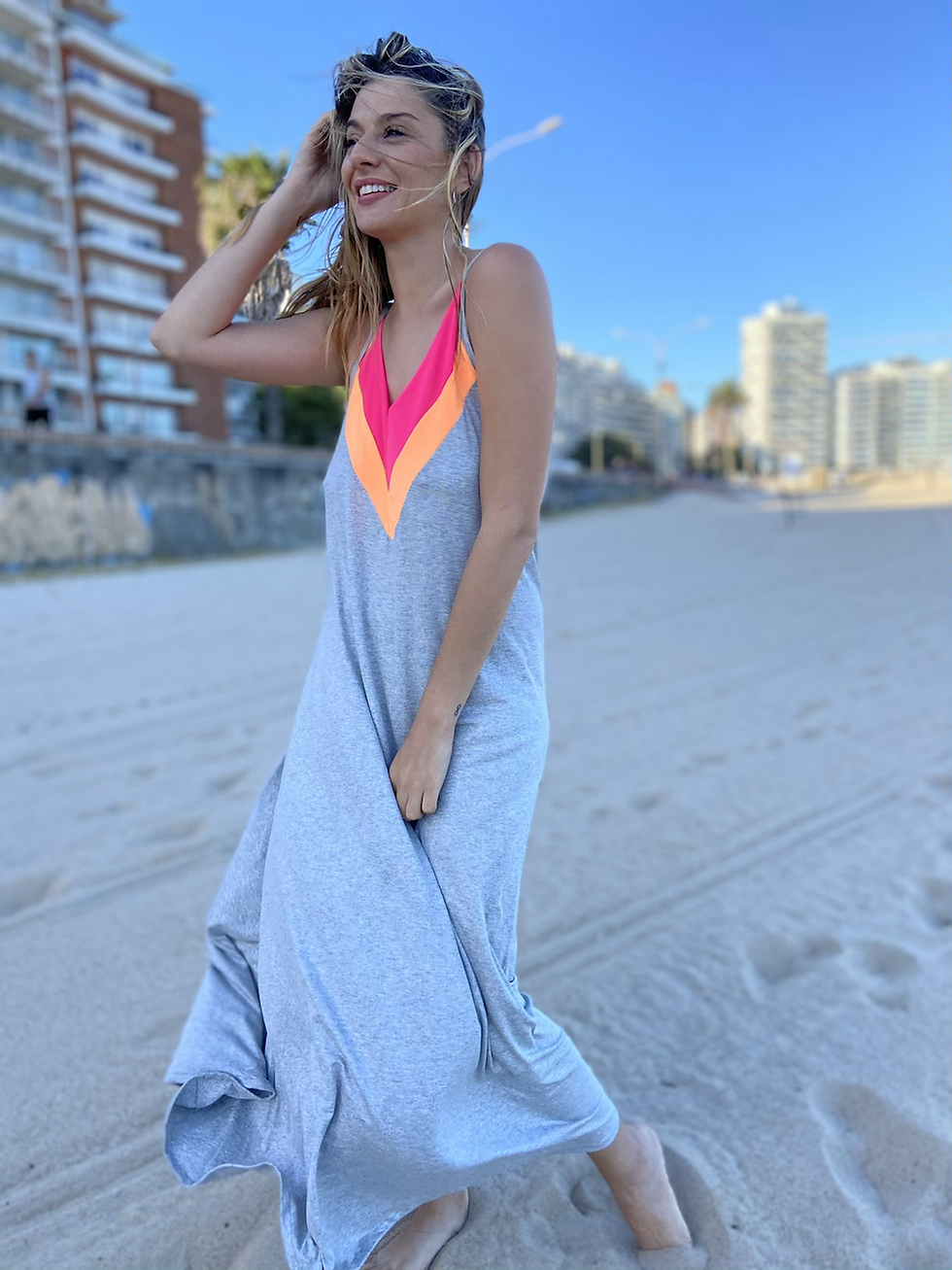 Miniatura: Vestido BORA con fucsia y coral