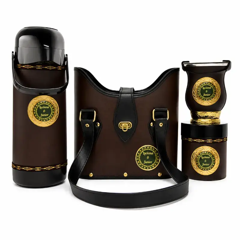Kit luxo marrom destonado personalizado com medalha