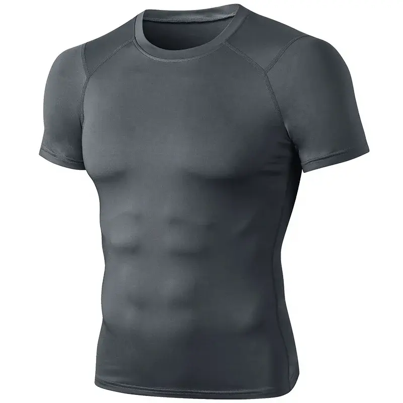 Thumbnail: Men's Athletic Quick Dry Slim Fit Gym T-Shirt Polyester Spandex