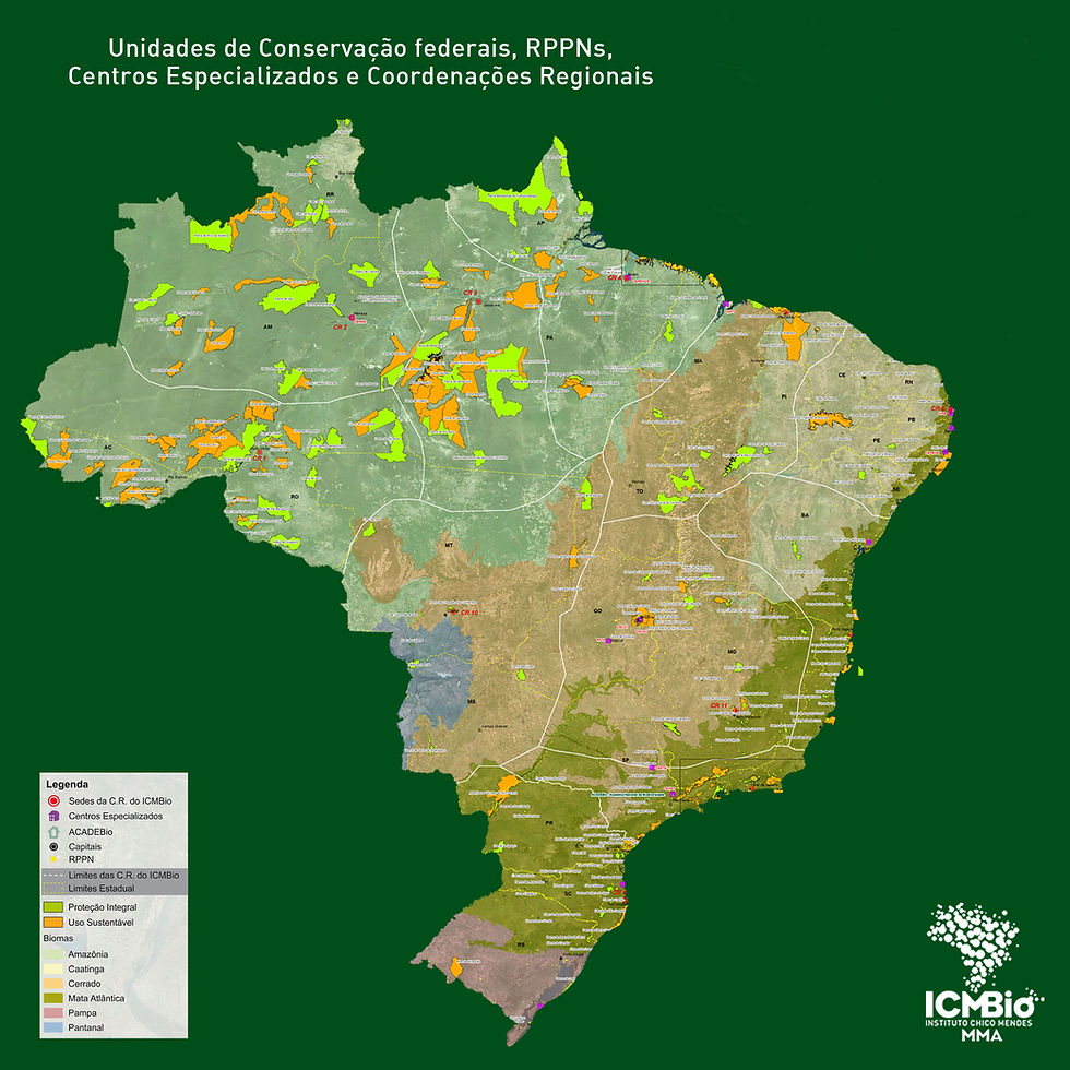 Mapa das Unidades de Conservação