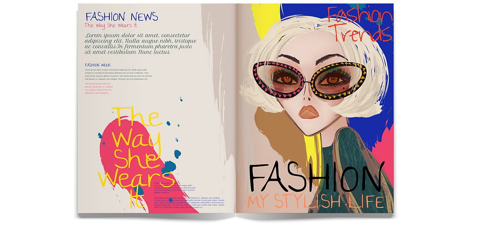 Modelo de revista com tipografia criativa