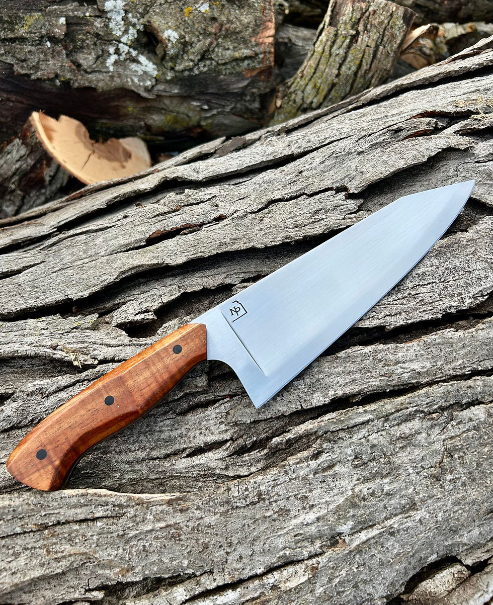 Stainless Satin Blade - Curly Koa Handle