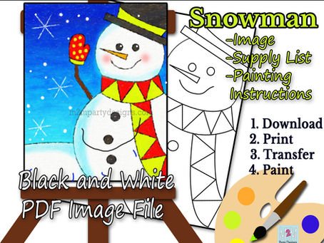 Happy Snowman with a scarf waving