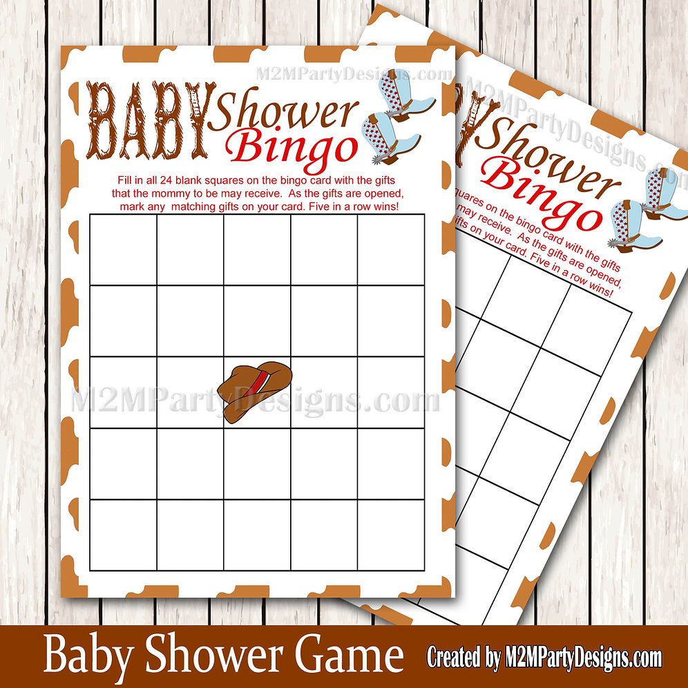 Western Baby Shower Bingo Printable Baby Shower Game Instant Download Western Baby Shower Bingo Printable Baby Shower Game Instant Download