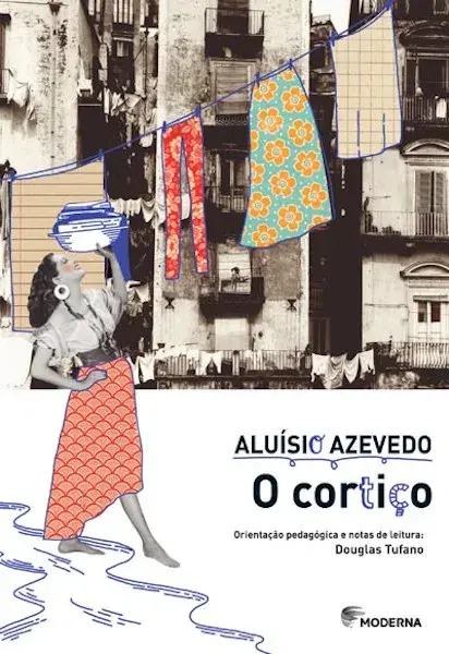 Capa do livro O cortiço, de Aluísio Azevedo, publicado pela editora Moderna.[1]