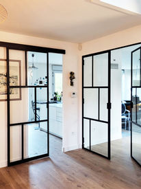 porte coulissante sur mesure en acier