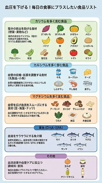 血圧を下げてくれる食品リスト