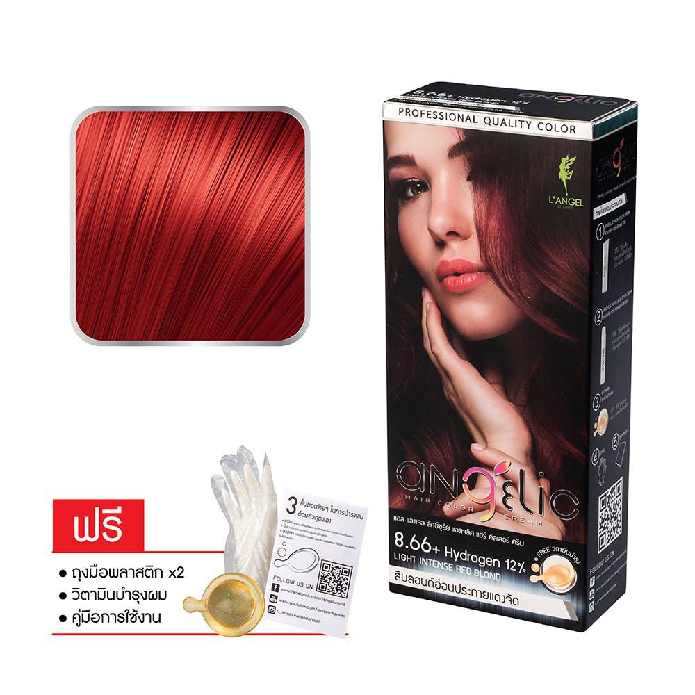 L'ANGEL angelic8.66 สีบลอนด์อ่อนประกายแดงจัด