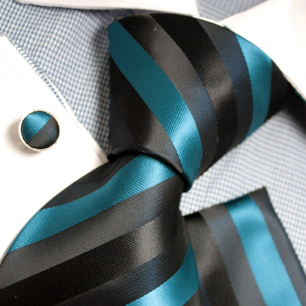 Black and Green Tie Set