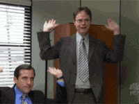 Funny GIF reacting to the idea of doubling productivity with AI.