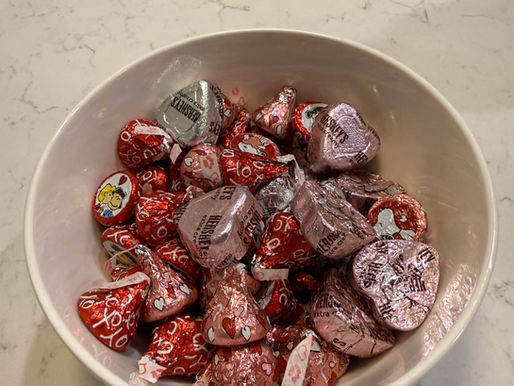 Bowl of Valentine's chocolates
