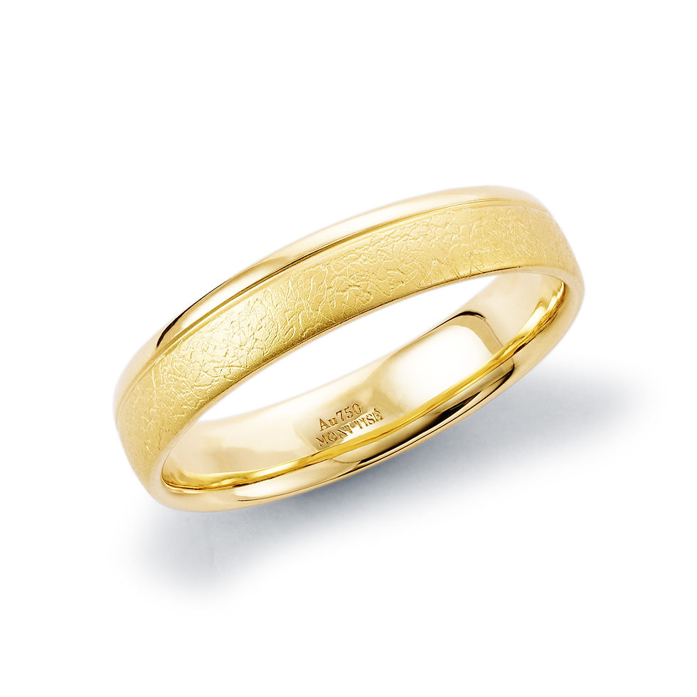 Thumbnail: Murmure Doré | Leather-Textured Finish Men's Wedding Ring | 18k Yellow Gold