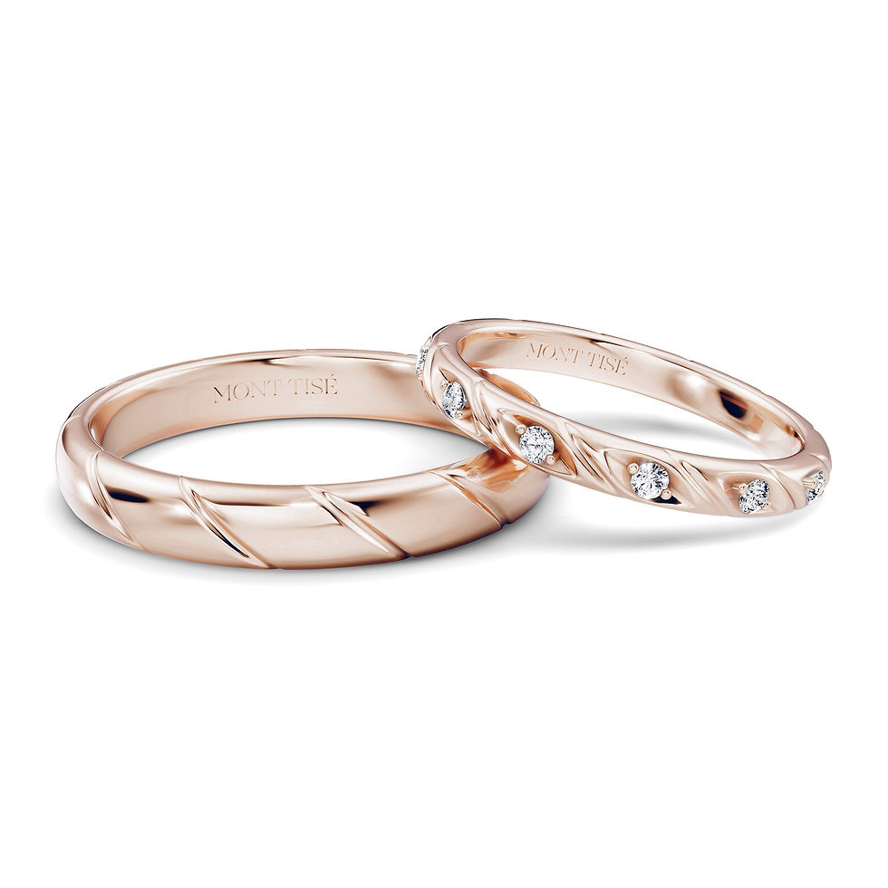 Thumbnail: L'Entrelacs | Twist Design Couple's Diamond Wedding Ring | 18K Rose Gold