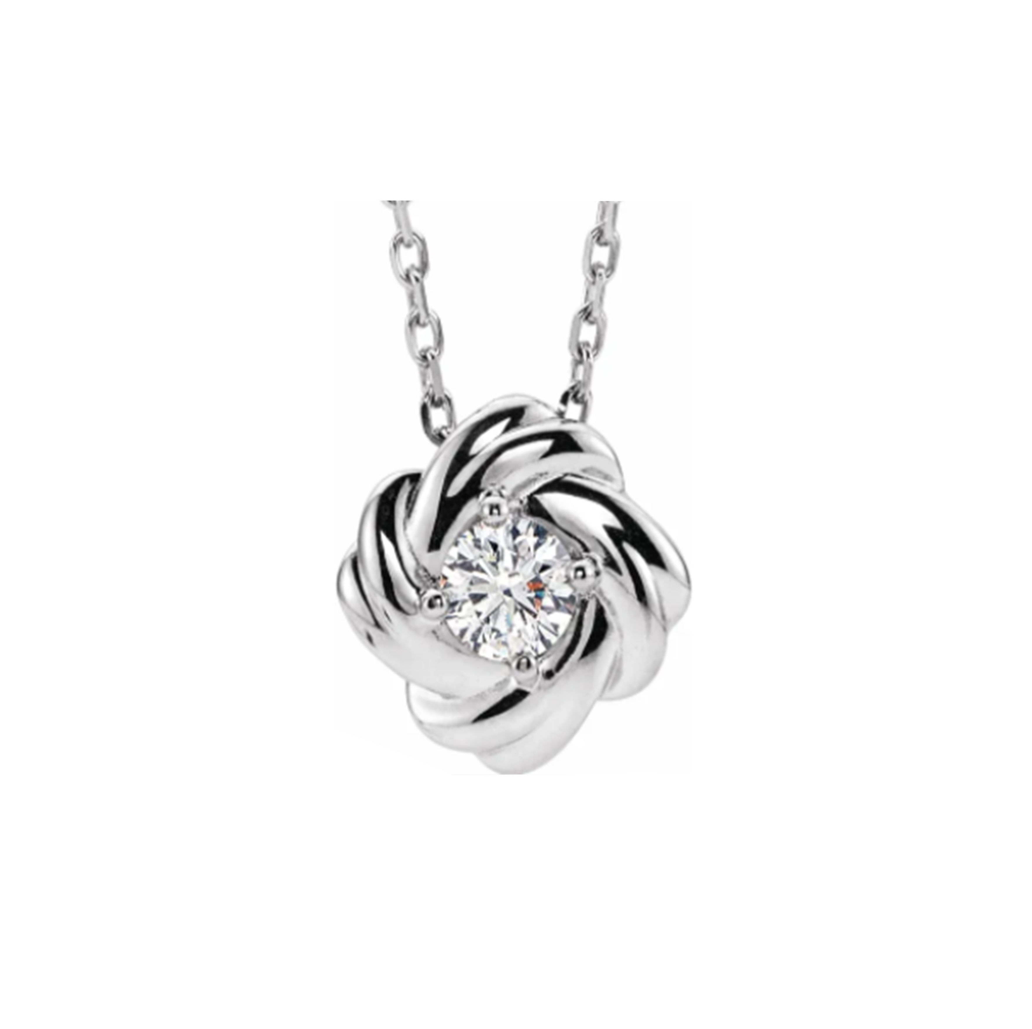 4 Prong Soliaire Diamond Knot Pendant