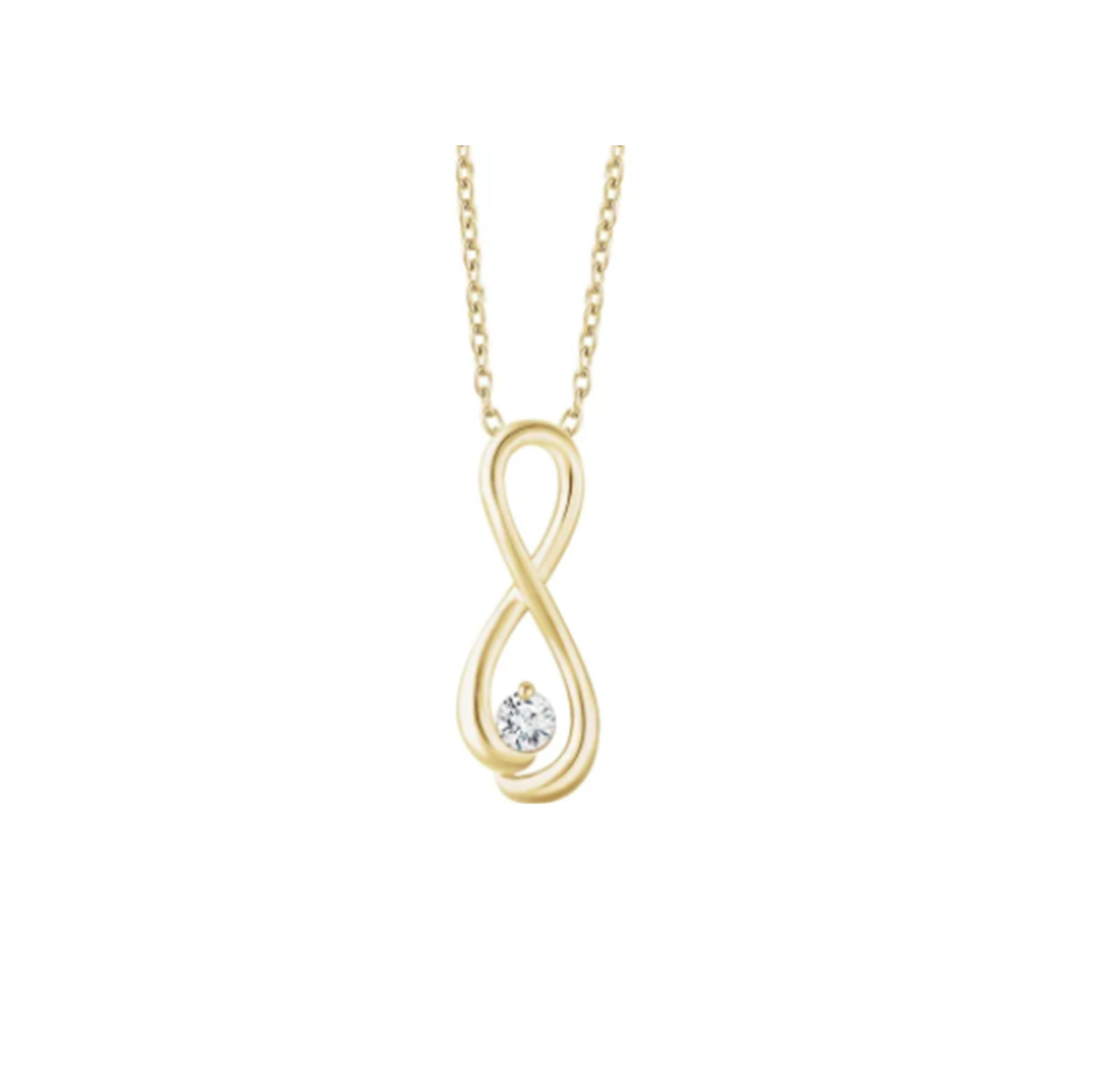 Floating Solitaire Diamond Infinity Pendant