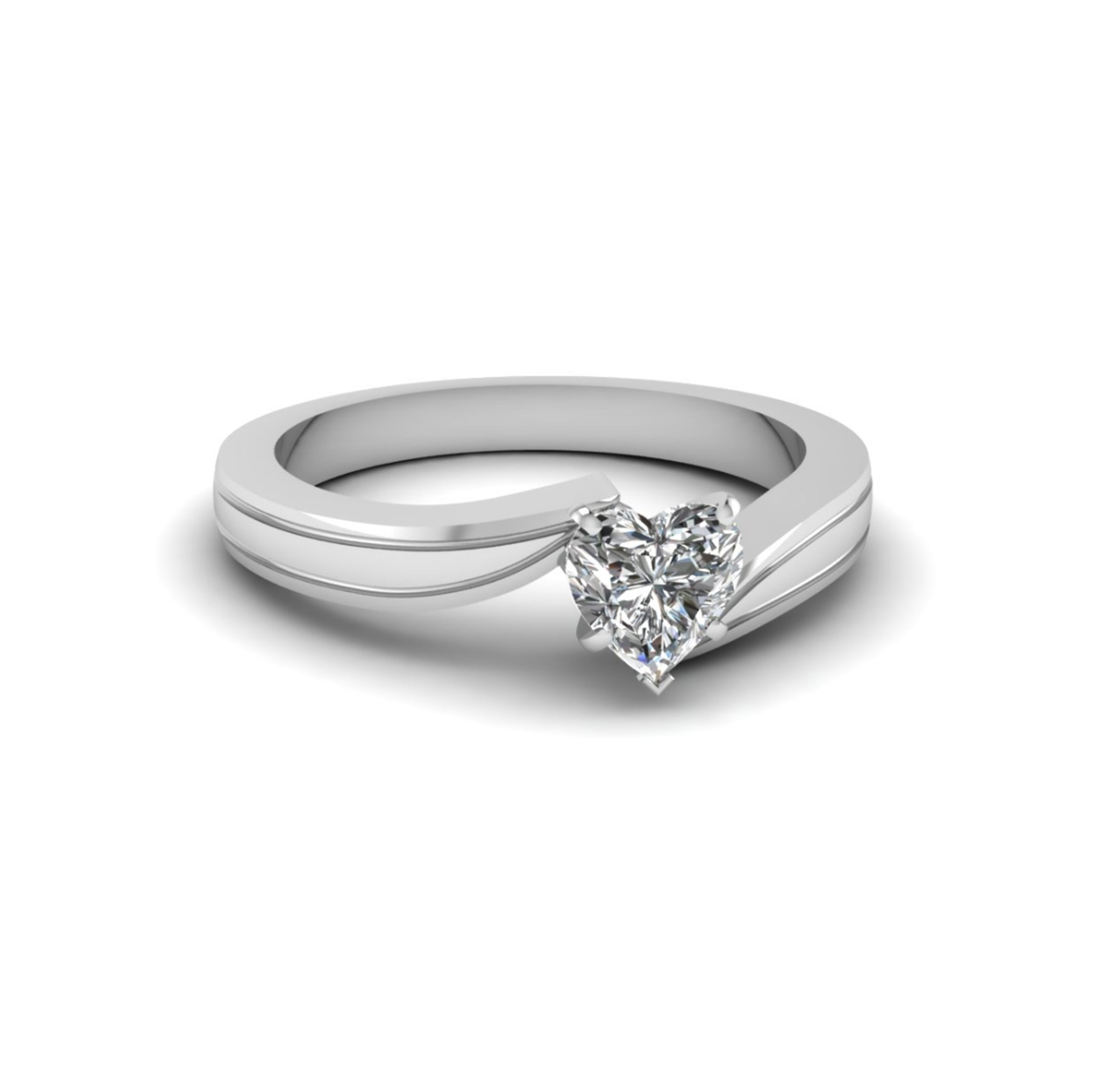 Solitaire Diamond Bypass Ring