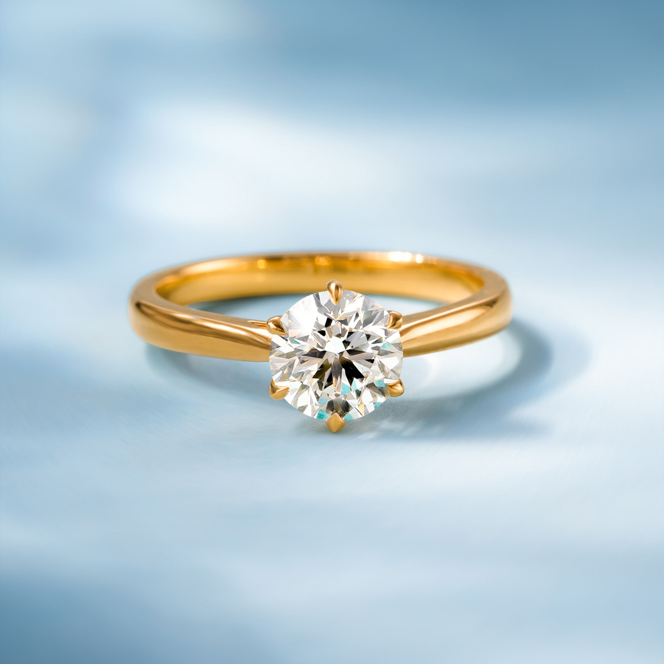 Lumière Collection|Everyday Wear 6-Prong Engagement Diamond Ring