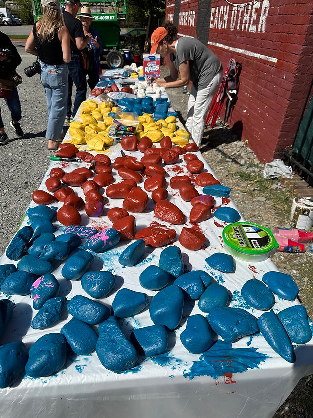 rocks waiting for the community to decorate