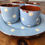 Thumbnail: Torquay Pottery Polka Dot Egg Cup Set with Tray Retro Liqueur Cups Devon
