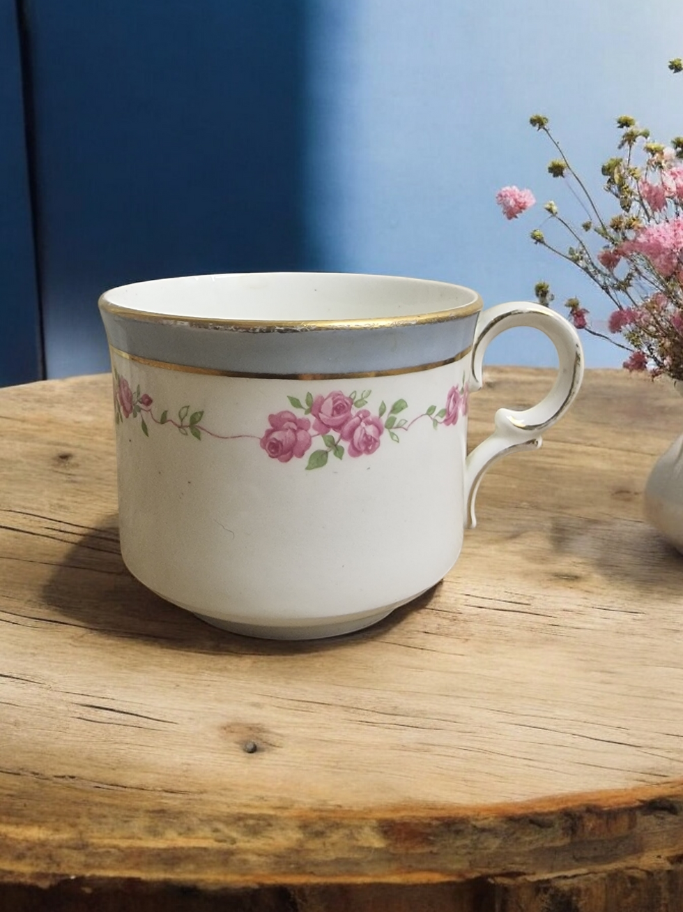 Edwardian Antique Allertons Floral & Gold Gilded Tea Cup