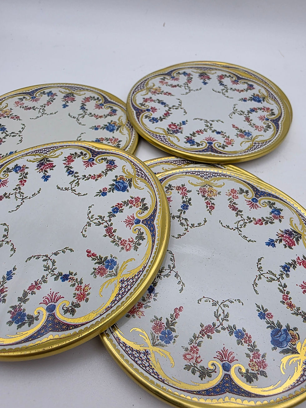 Thumbnail: Wallace Collection Garlands of Roses Coasters Elite Gift Boxes Floral Set of 6