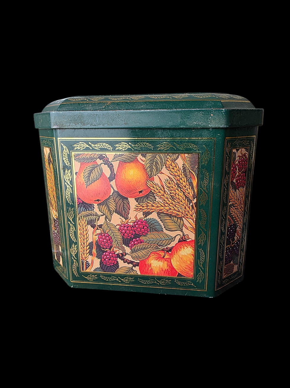 Vintage Simmers Bakery Biscuit Tin Fruit & Harvest Design Storage Box