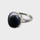Thumbnail: Vintage Navy Glitter Stone Ring – Silver Tone Statement Ring Size R½