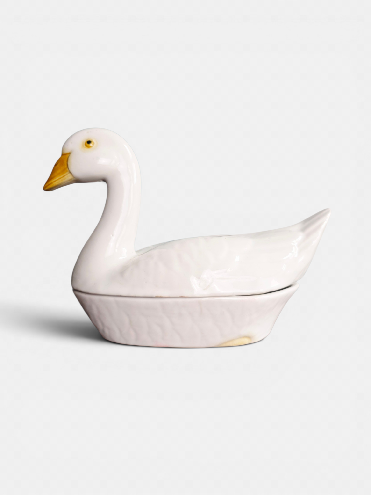 Michel Caugant Goose Tureen Mid Century French Glazed Earthenware Ceramic