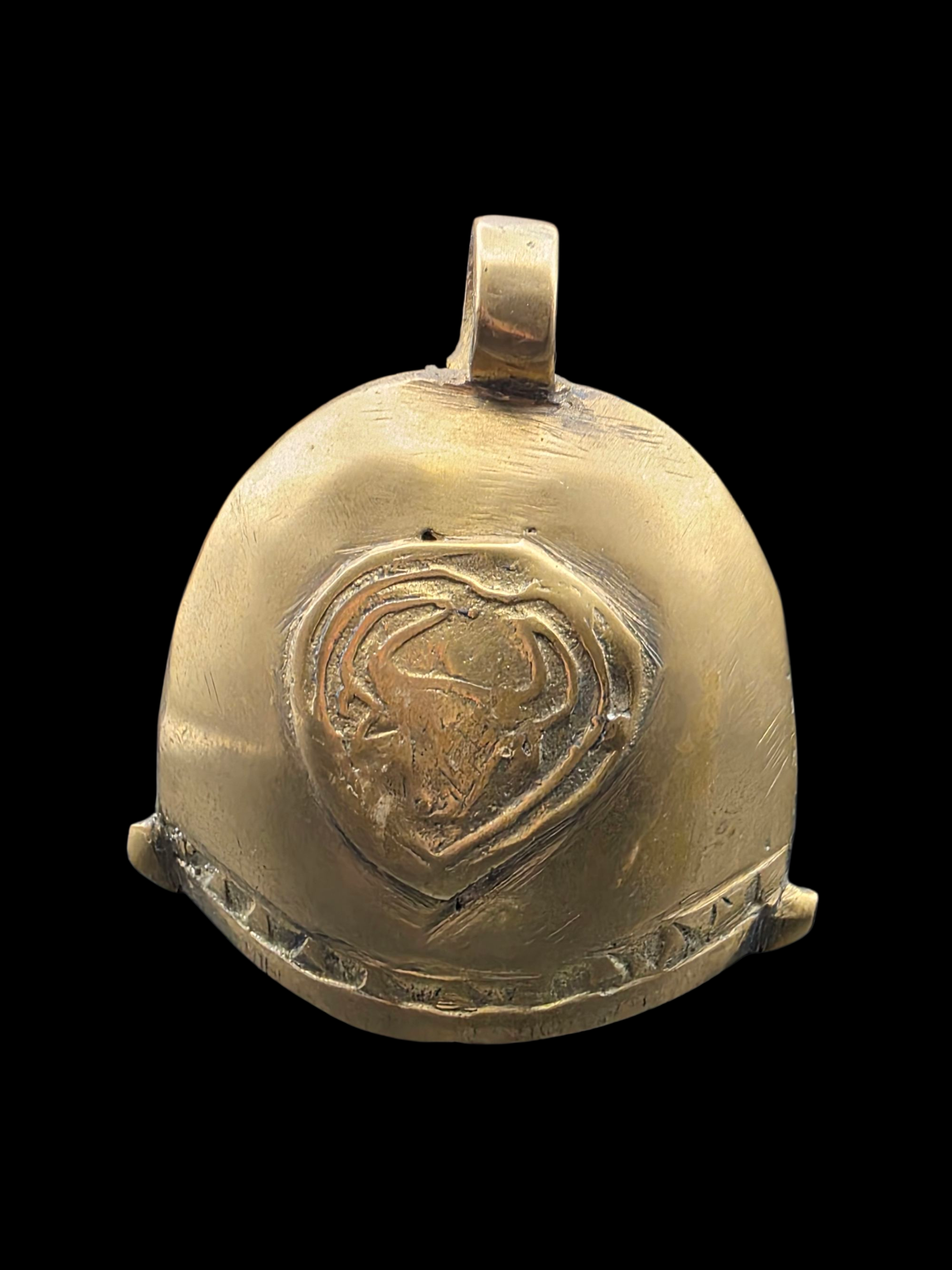 Antique Handmade Brass Bull Bell – Indian Oxen Tribal Cattle Bell 8cm