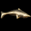 Thumbnail: Vintage Brass Dolphin Brooch – Rhinestone Eye Marine Animal Pin