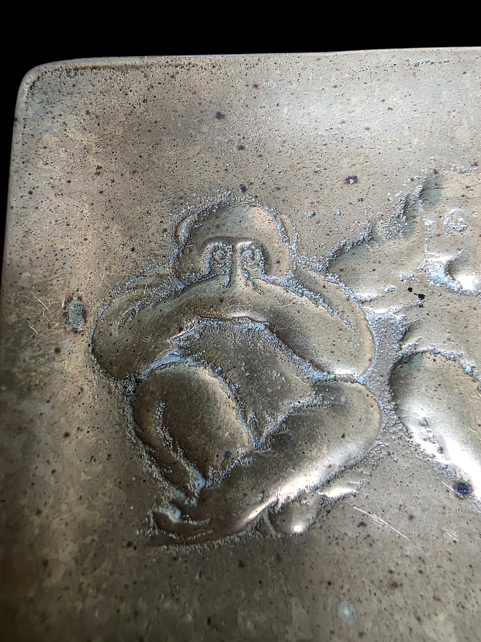 Thumbnail: Vintage South Asian Brass Three Wise Monkeys Trinket Tray See Hear Speak No Evil