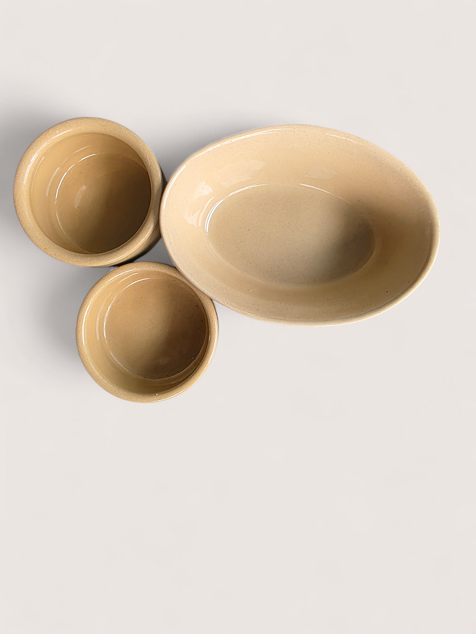 Thumbnail: Mason Cash Vintage England Yellowware Pie Dish Ramekins Set Ceramic Bakeware