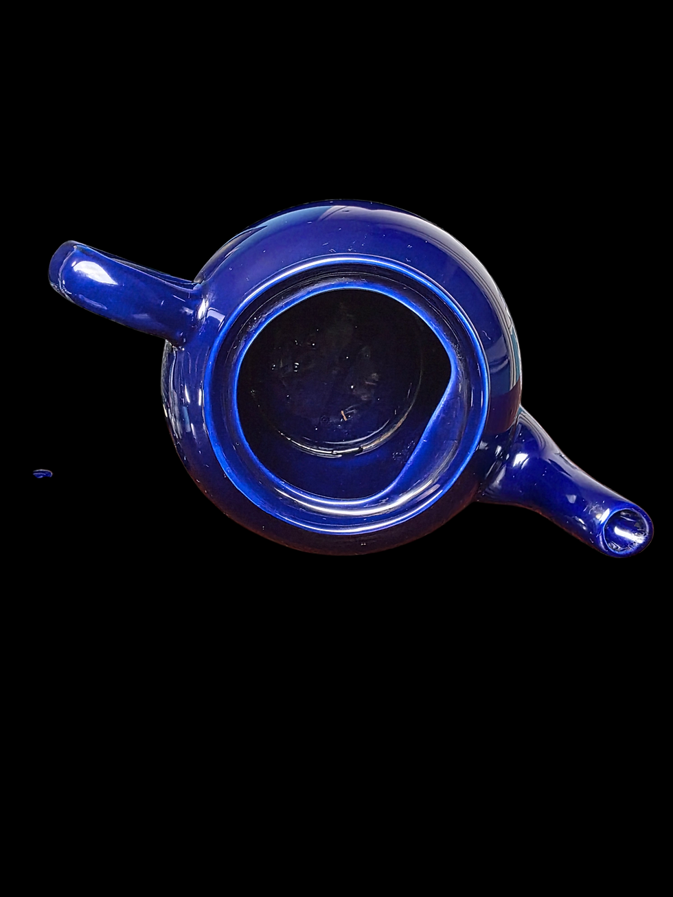 Thumbnail: Vintage Cobalt Blue Stoneware Teapot – Mid Century Style Kitchenware