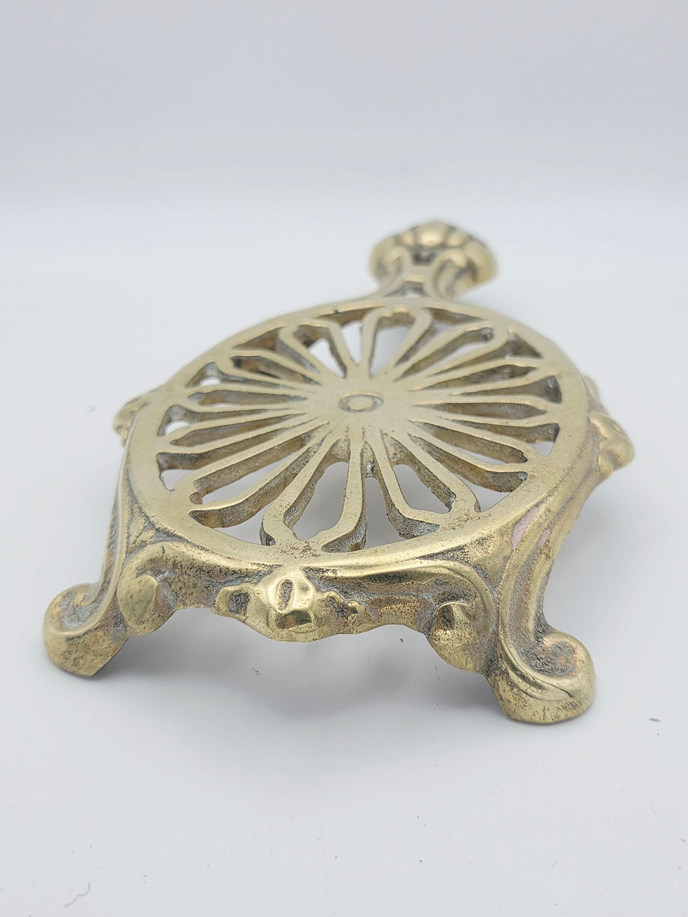 Thumbnail: Brass Turtle Trivet Vintage Tortoise Kettle Stand Made In England
