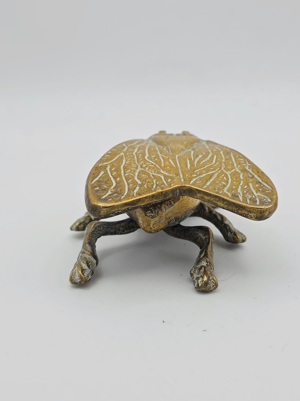 Thumbnail: Vintage Brass Fly Ashtray Trinket Box Italy Mid Century Hollywood Regency Decor