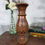 Thumbnail: Vintage Indian Hardwood Hand Carved Vase – 26cm Decorative Woodenware