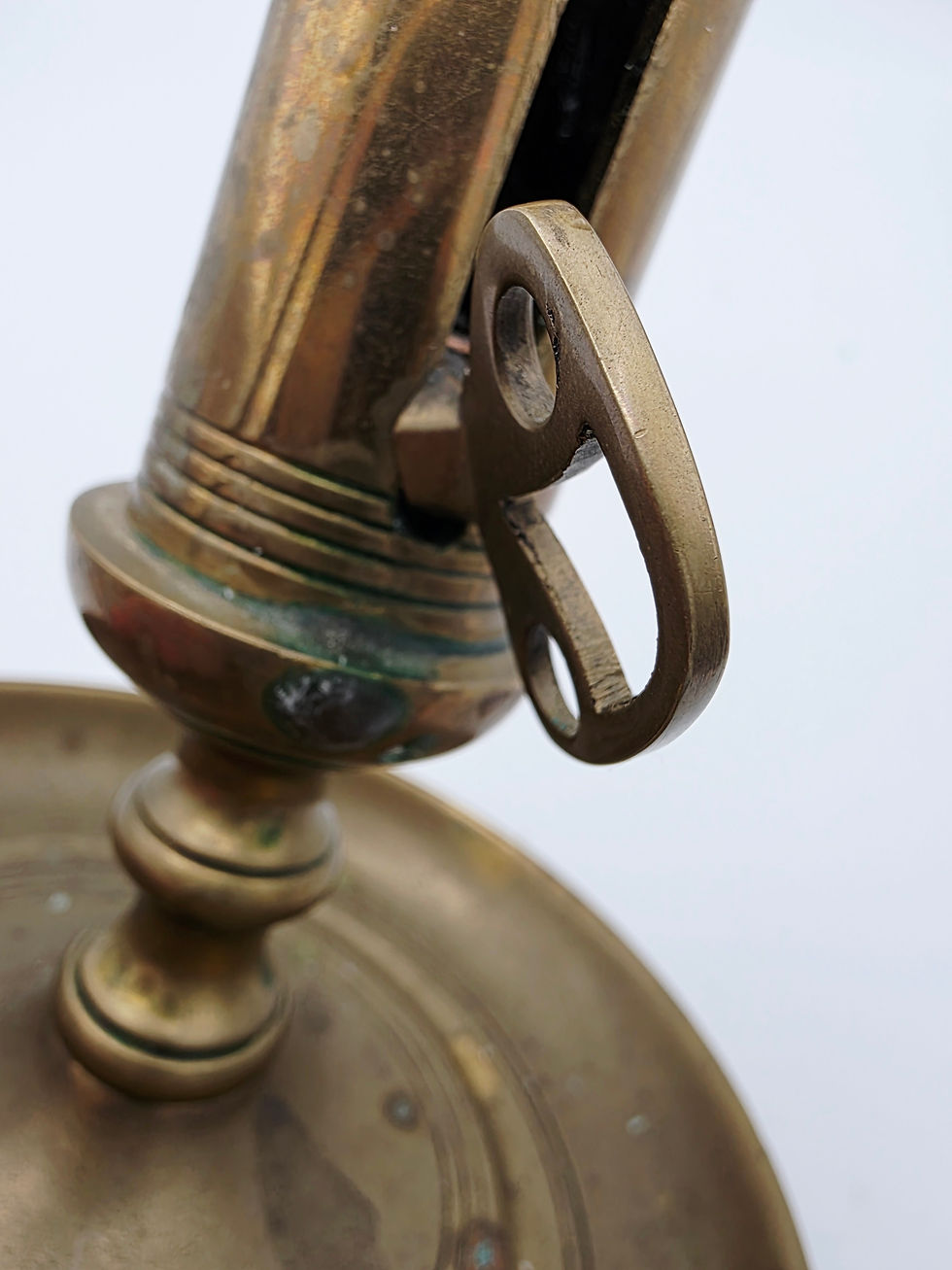 Thumbnail: Antique Brass Push Up Ejector Candlestick Victorian Candle Holder 630g Heavy