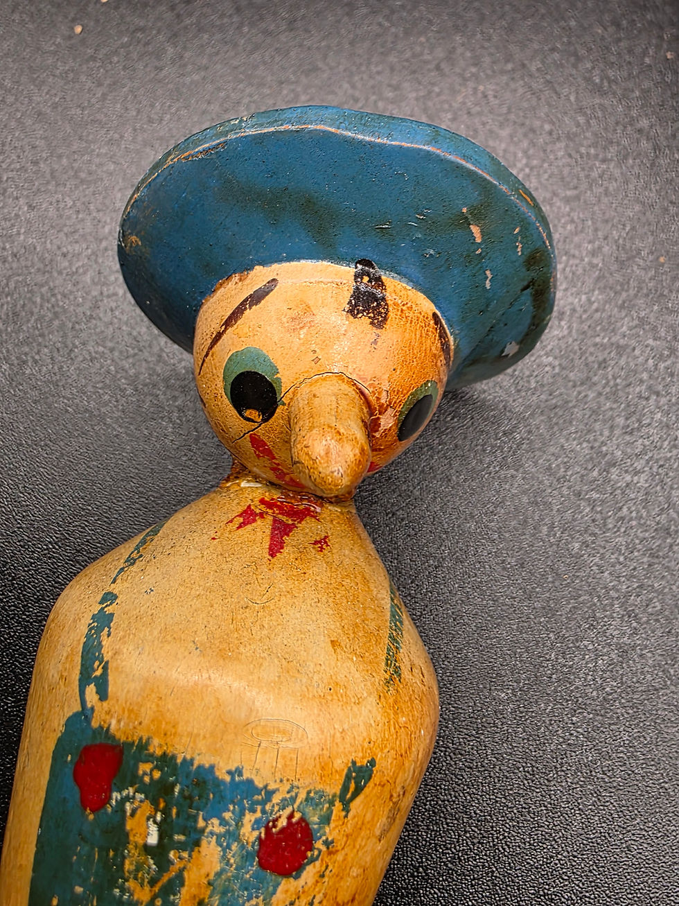 Thumbnail: 1950s Italian Wooden Character Bottle Opener Mid-Century Folk Art