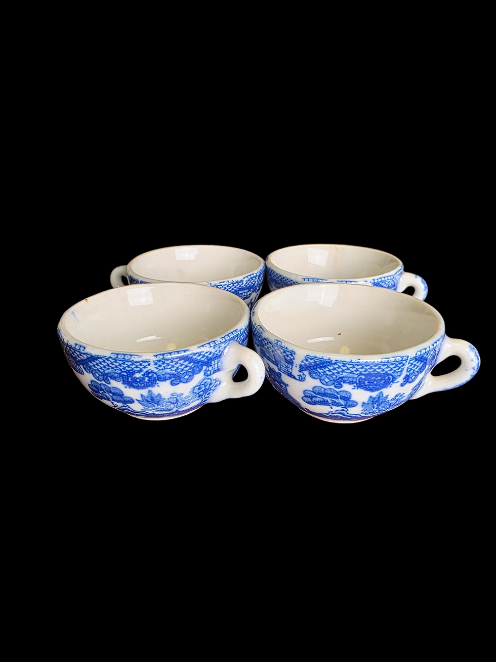 Thumbnail: Vintage Dolls China Tea Set – Blue & White Willow Pattern – Made In Japan – Mini