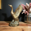 Thumbnail: Mid-Century Solid Brass Crane Ornament | Vintage Bird Figurine