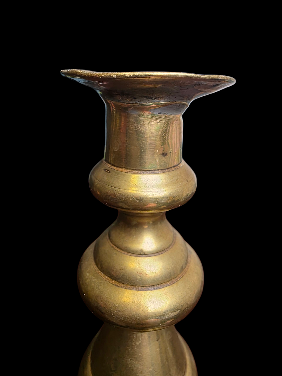 Thumbnail: Antique Victorian Brass Candlestick with Square Base, 18cm