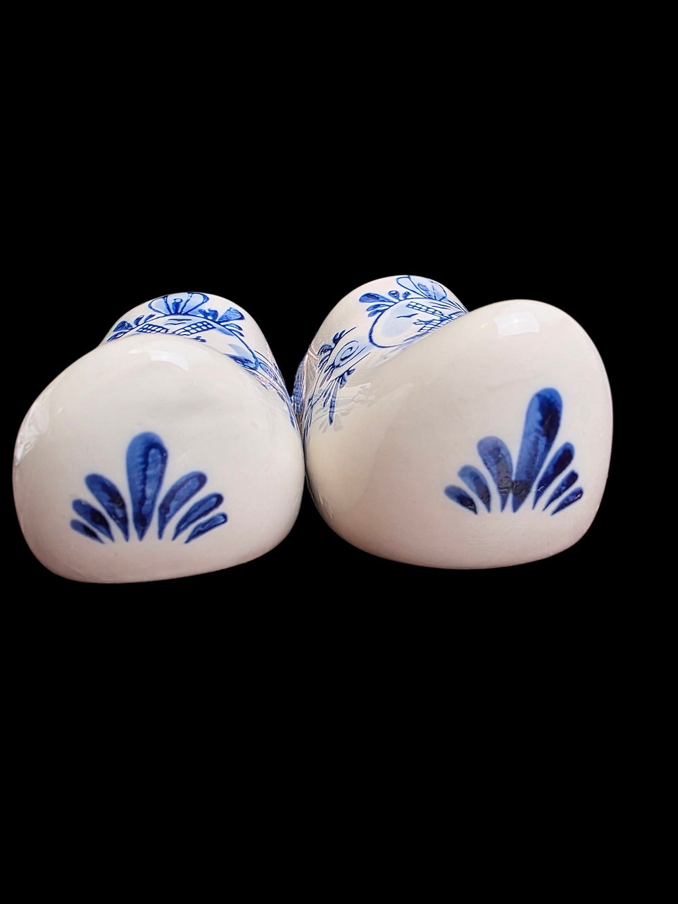 Thumbnail: Vintage Delft Blue Holland Clogs Handpainted Ceramic Windmill Souvenir Pair