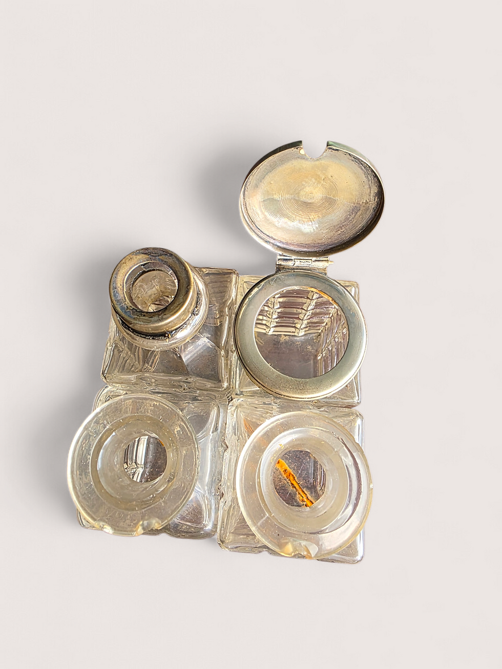 Thumbnail: Antique W J Myatt & Co EPNS Cruet Set Edwardian Birmingham Silver Plate Stand