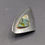Thumbnail: Modernist Abalone Inlay Brooch – Brushed Silvertone, 6.5 x 3cm