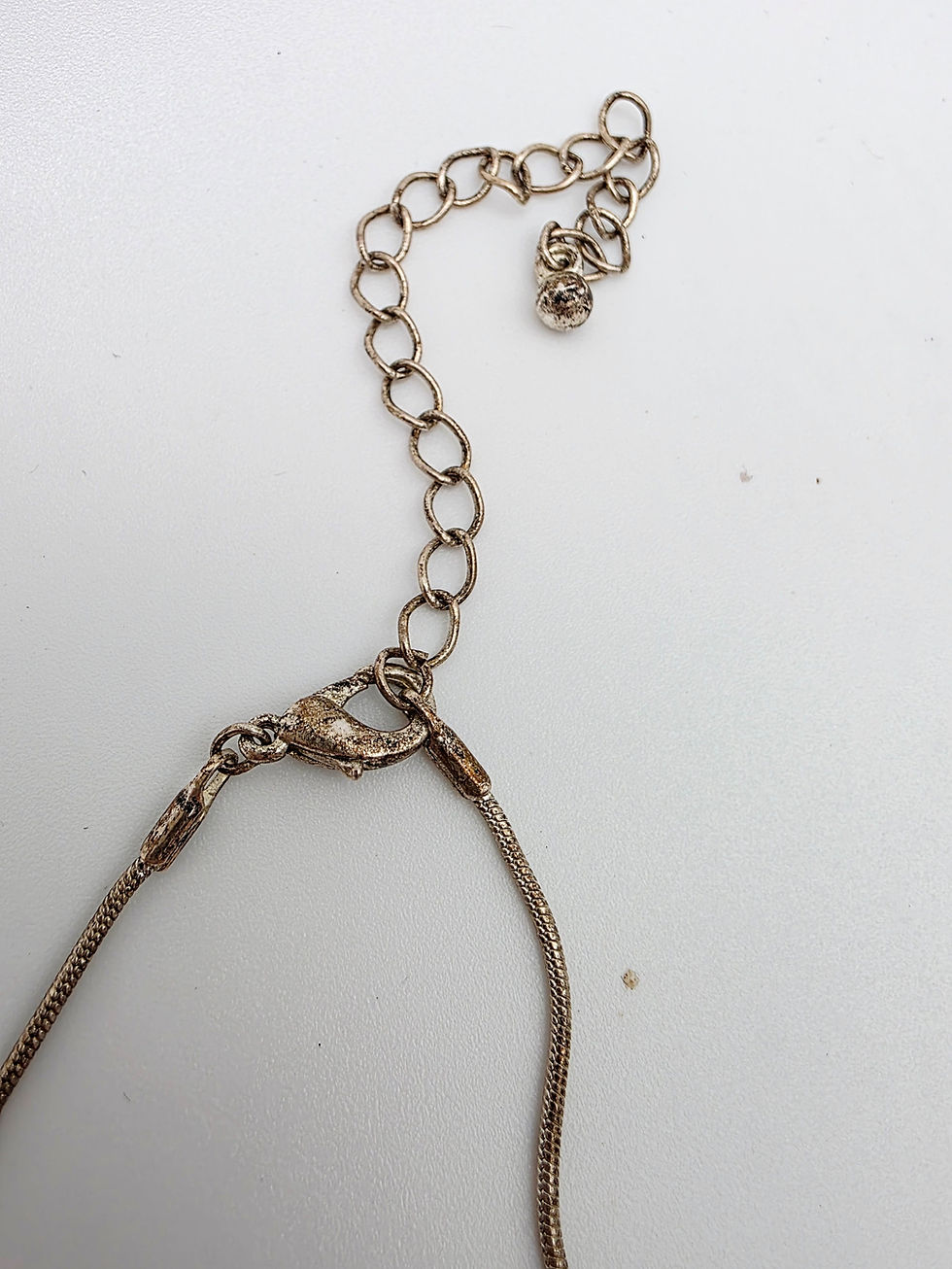 Thumbnail: Vintage Y2K Swirl Oval Enamel Pendant Snake Chain Necklace C2000s