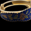 Thumbnail: Vintage 1980s Cloisonné Floral Bangle | Blue Enamel Gold Plated Hinged Bracelet