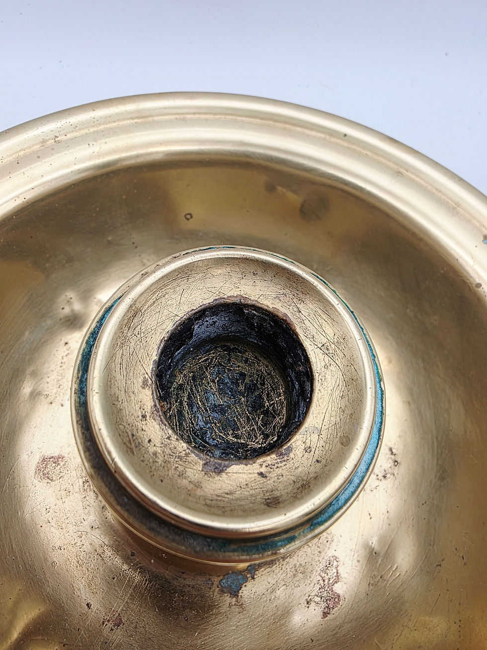 Thumbnail: Antique Brass Chamberstick JS&S Sphinx Mark Candlestick Late 19th Century