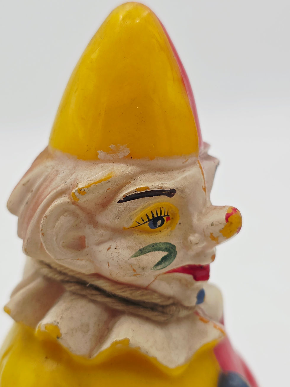 Thumbnail: Antique Celluloid Roly Poly Clown Toy 1930s Weighted Wobble Circus Nursery Decor